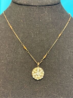 Mariana necklace 15-19” sweet simple brass rhinestones angel pendant round